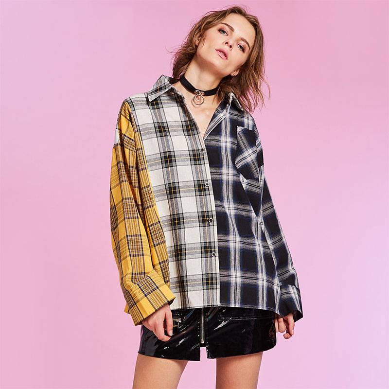 Plaid Oversized Shirt - Yellow / One Size - T-Shirts - Shirts & Tops - 2 - 2024