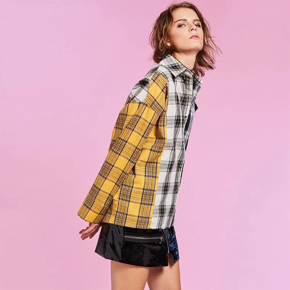 Plaid Oversized Shirt - T-Shirts - 3