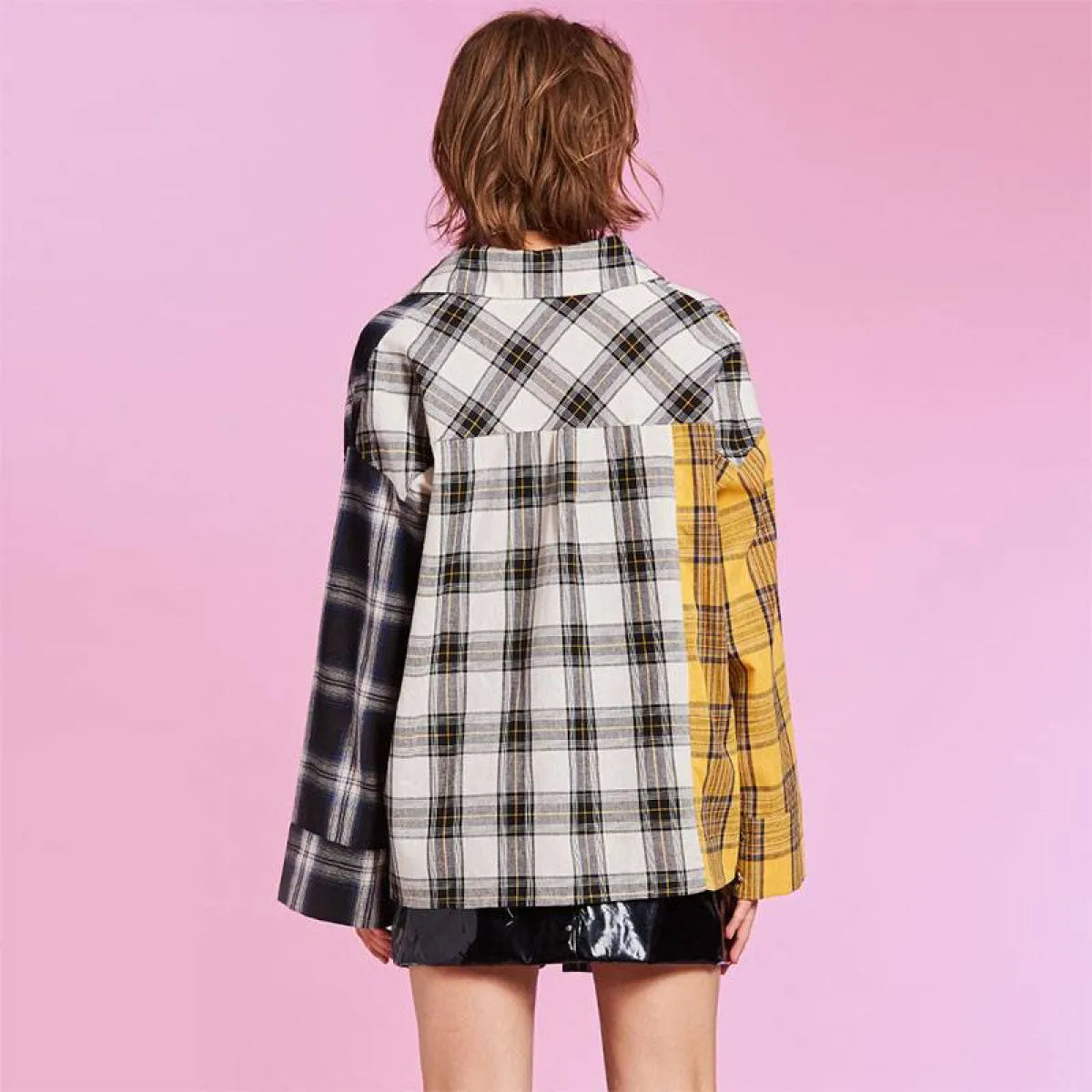 Plaid Oversized Shirt - T-Shirts - 4