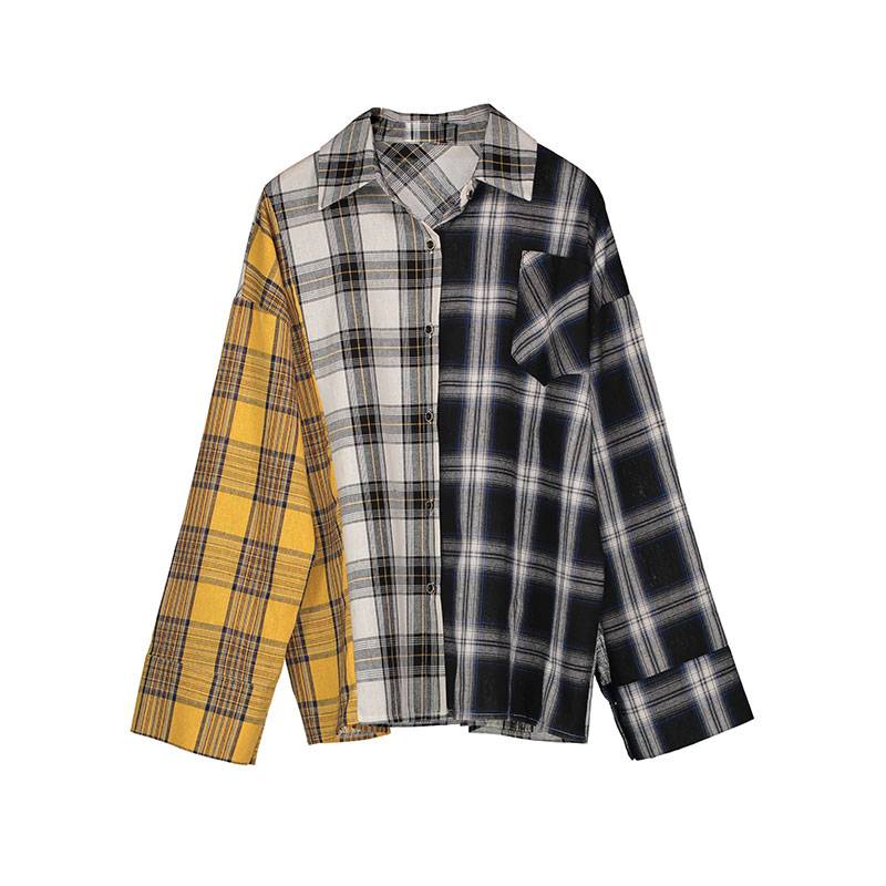 Plaid Oversized Shirt - Yellow / One Size - T-Shirts - Shirts & Tops - 5 - 2024