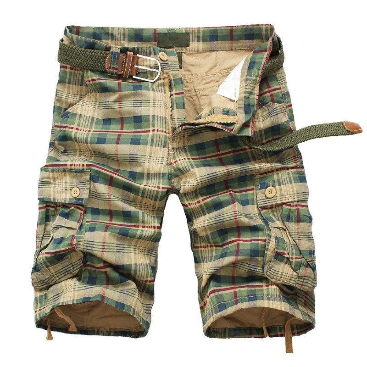 Plaid Patterned Cargo Shorts - Best Sellers - 1