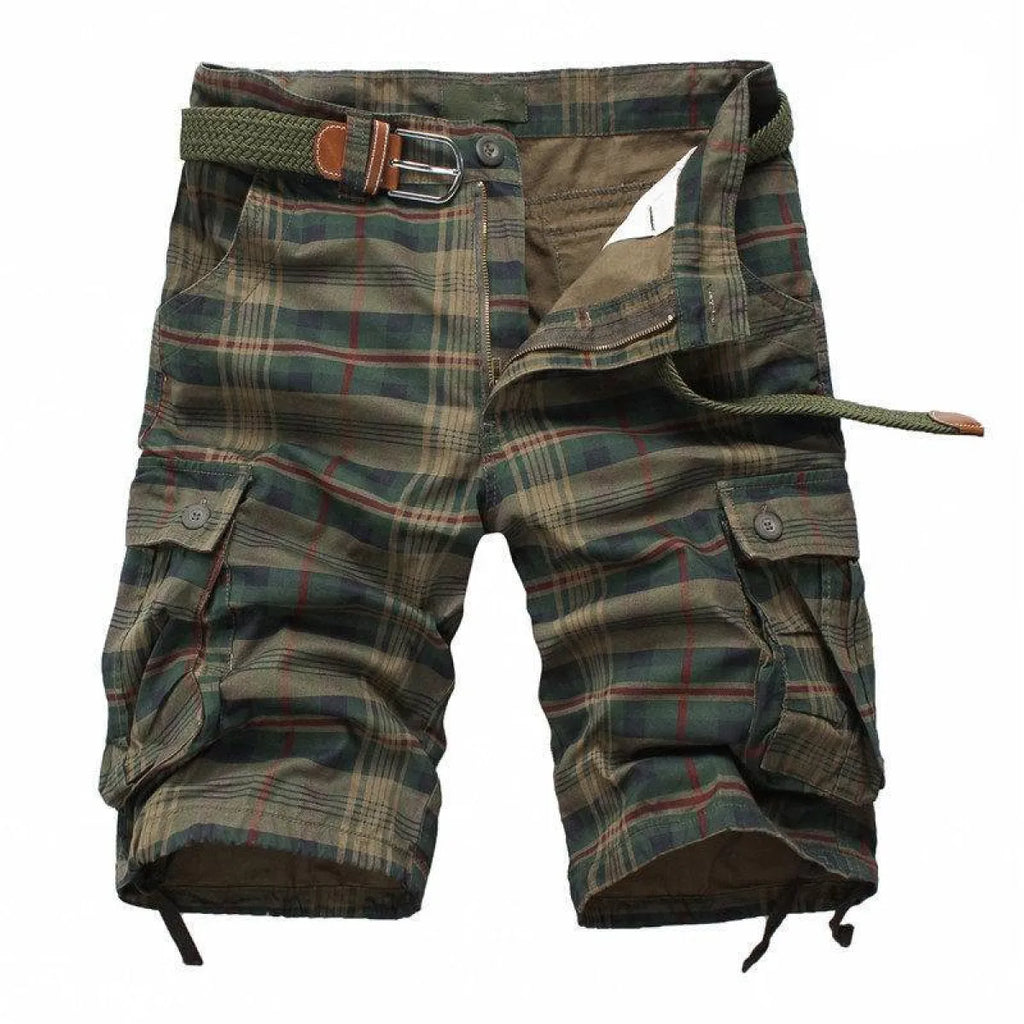 Plaid Patterned Cargo Shorts - Shorts - 3