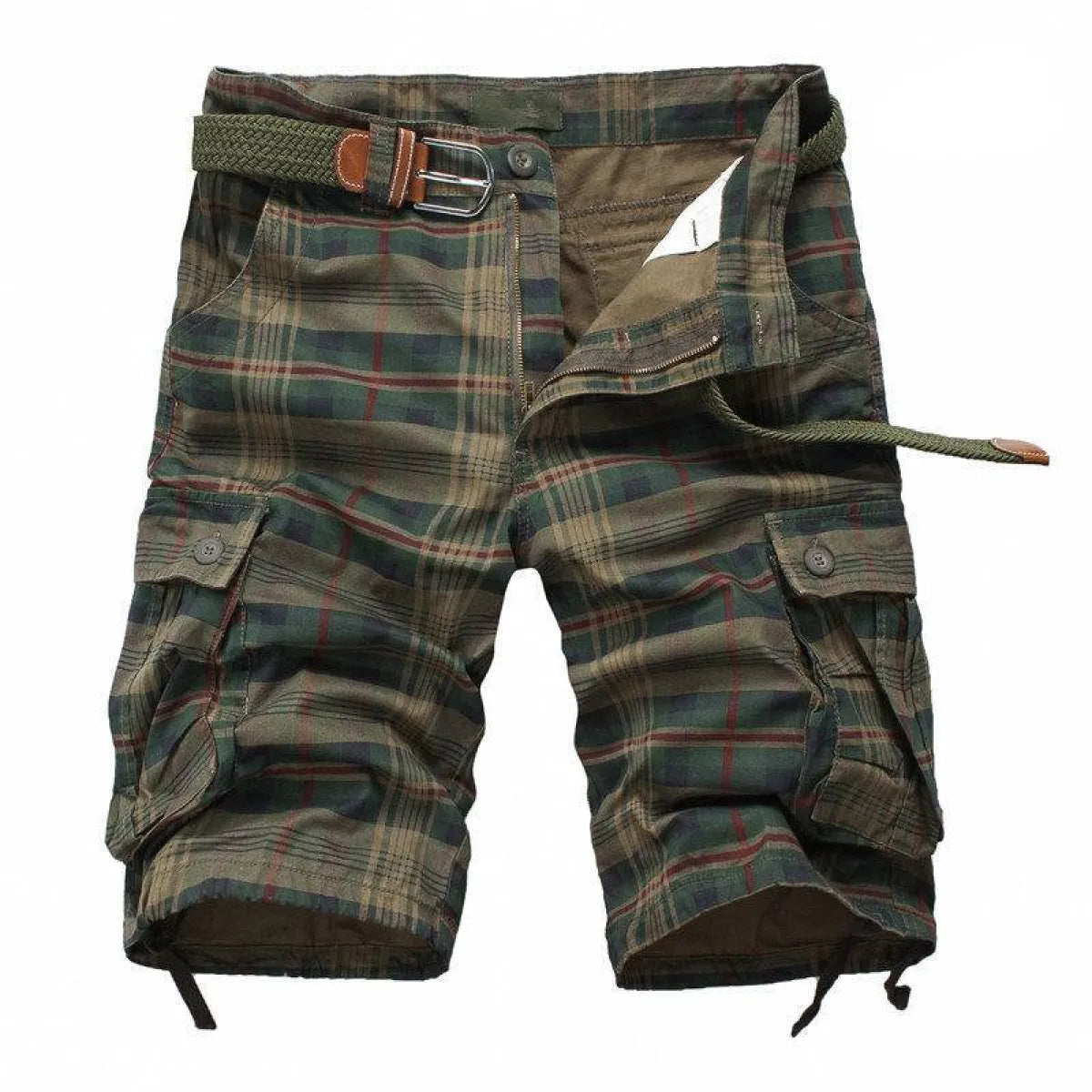 Plaid Patterned Cargo Shorts - Shorts - 3