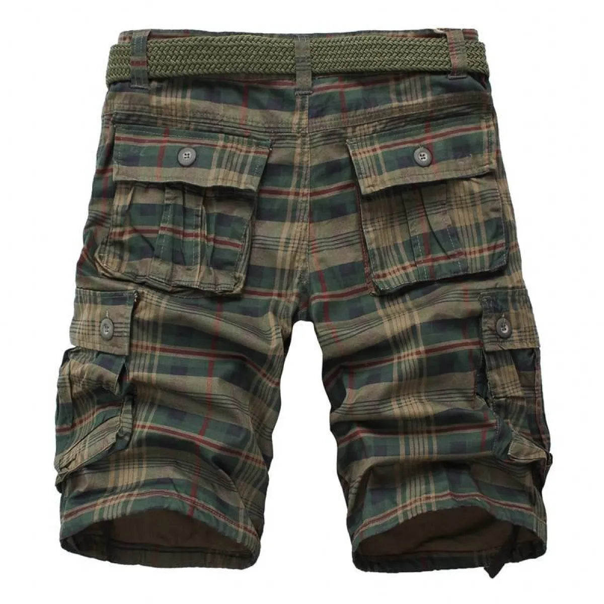 Plaid Patterned Cargo Shorts - Shorts - 4