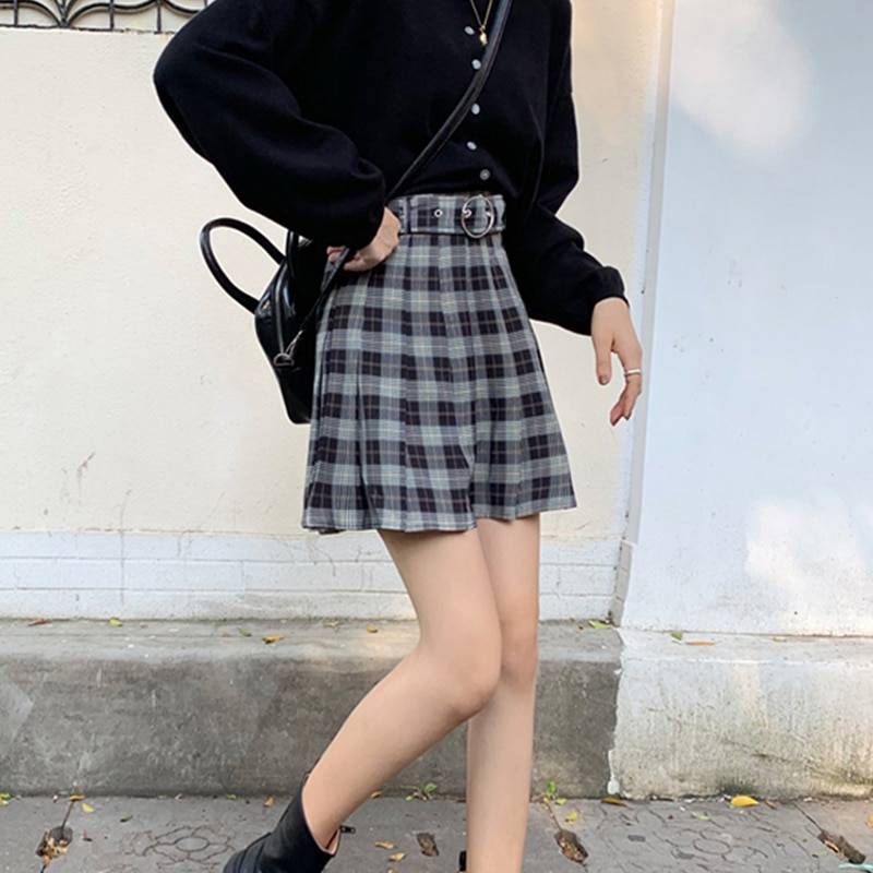 Grunge Plaid Pleated Mini Skirt - Bottoms - Shirts & Tops - 10 - 2024