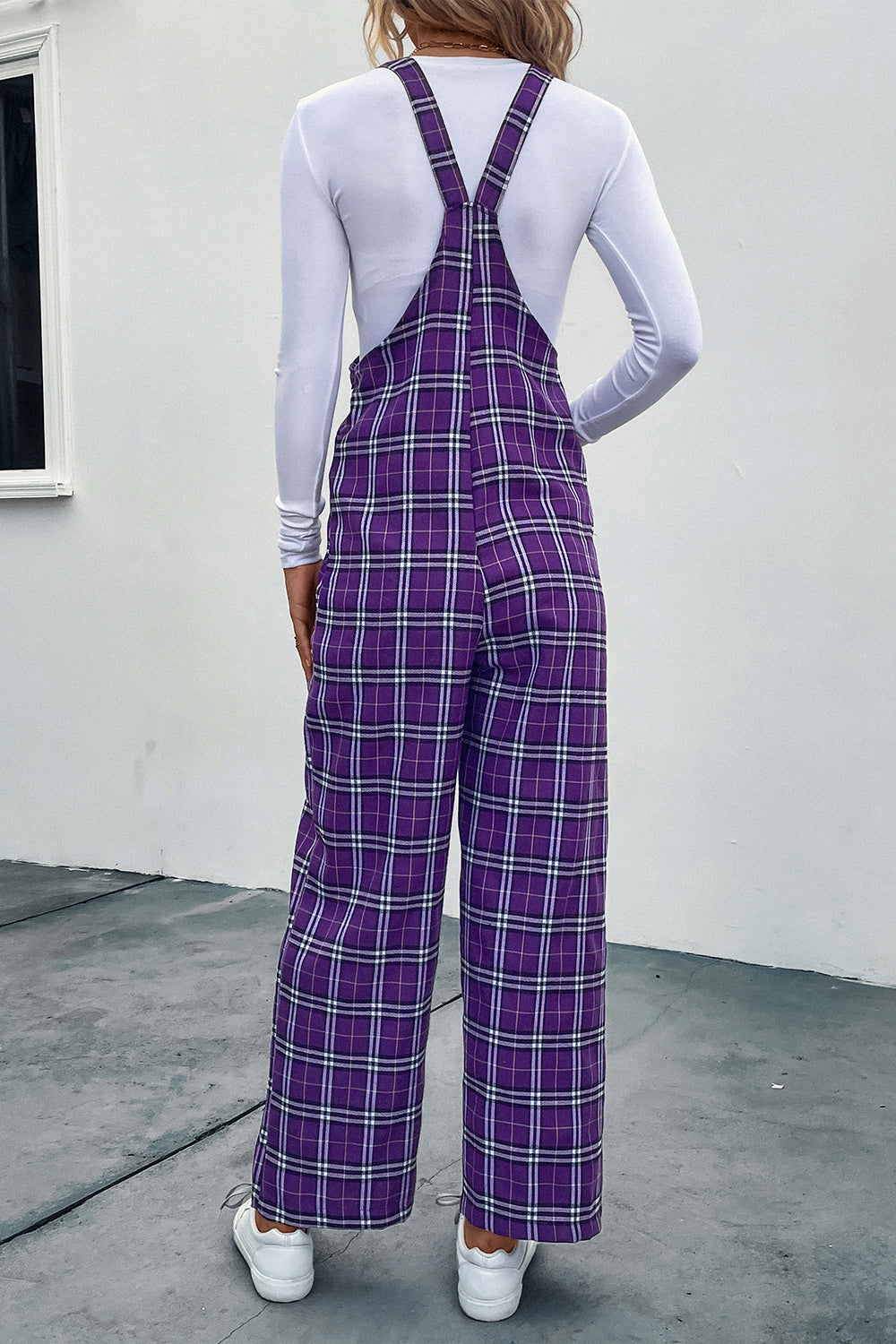 Plaid Straight Leg Overalls - Bottoms - Overalls - 2 - 2024