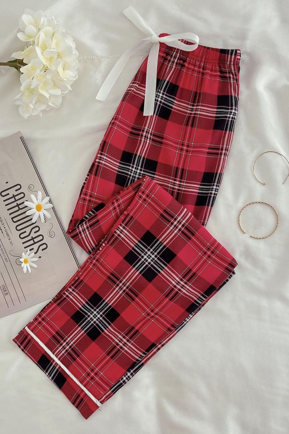 Plaid Tied Loungewear Pants - Plaid / S - Bottoms - Pants - 1 - 2024