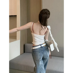 Plaid Y2K Layered Camisole – Retro Korean Aesthetic - Women’s Clothing & Accessories - Sleeveless - Round - Camisole - 4