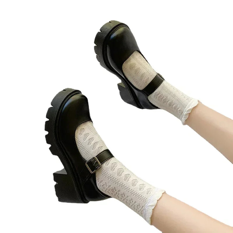 Japanese Platform Mary Jane Heels - Faux Leather Cosplay Shoes - Cosplay - Shoes - 6 - 2024