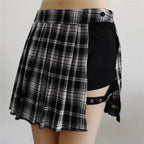 Pleated Gothic Mini Skirt – High Waist Punk Cosplay Shorts - Bottoms - Skirts - 8