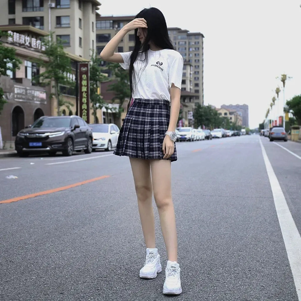 Preppy Harajuku Plaid Pleated Mini Skirt – Kawaii Schoolgirl Style - Bottoms - Skirts - 2