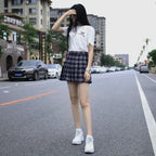 Preppy Harajuku Plaid Pleated Mini Skirt – Kawaii Schoolgirl Style - Bottoms - Skirts - 2
