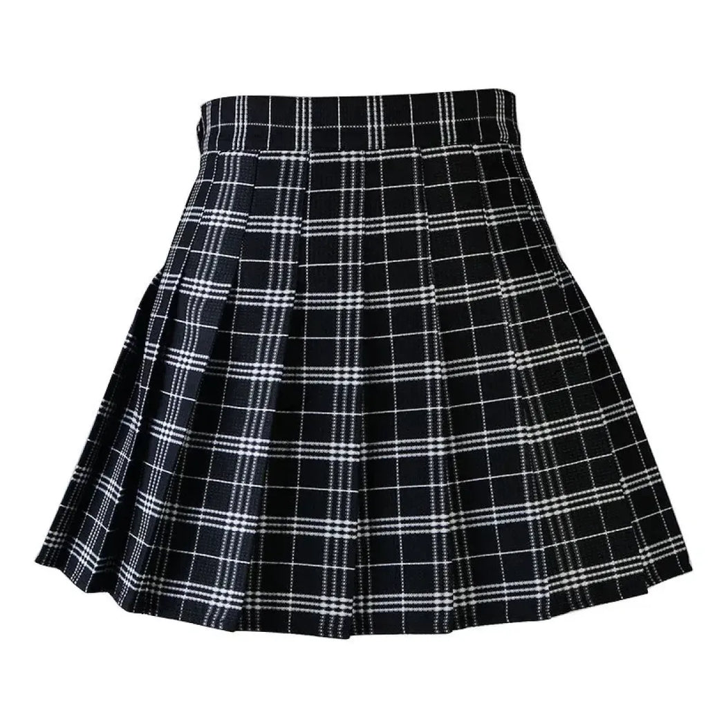 Preppy Harajuku Plaid Pleated Mini Skirt – Kawaii Schoolgirl Style - Bottoms - Skirts - 14