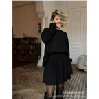 Cozy Knit O-Neck Sweater & Pleated Skirt Set - Bottoms - Sweater / Pullover - 7