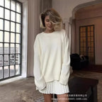 Cozy Knit O-Neck Sweater & Pleated Skirt Set - Bottoms - Sweater / Pullover - 3