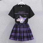 Kuromi Short-Sleeved Shirt and Pleated Skirt Set - Bottoms - 7