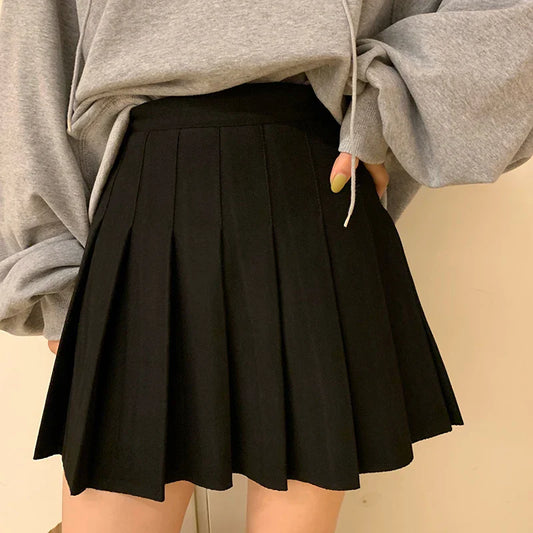 Kawaii Fashion Essential Harajuku Beige Pleated Tennis Skirt - Black / S - Bottoms - Skirts - 4 - 2024