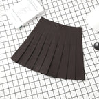 Harajuku Kawaii Fashion Korean Style Y2K Aesthetic Neutral Colors Pleated Tennis Skirt - Bottoms - 12