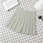 Harajuku Kawaii Fashion Korean Style Y2K Aesthetic Neutral Colors Pleated Tennis Skirt - Bottoms - 14