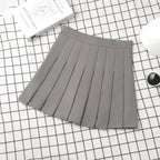 Harajuku Kawaii Fashion Korean Style Y2K Aesthetic Neutral Colors Pleated Tennis Skirt - Bottoms - 9