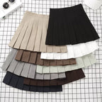 Harajuku Kawaii Fashion Korean Style Y2K Aesthetic Neutral Colors Pleated Tennis Skirt - Bottoms - 4