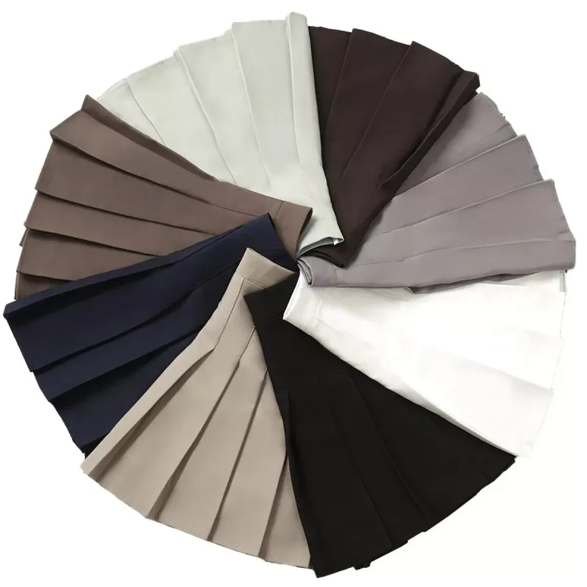Harajuku Kawaii Fashion Korean Style Y2K Aesthetic Neutral Colors Pleated Tennis Skirt - Bottoms - 5