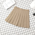 Harajuku Kawaii Fashion Korean Style Y2K Aesthetic Neutral Colors Pleated Tennis Skirt - Bottoms - 11