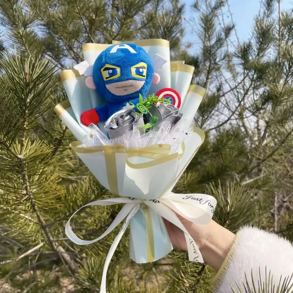Superhero Plush Bouquet – Spider-Man & Captain America Gift Set - Plushies - Plushie - 10