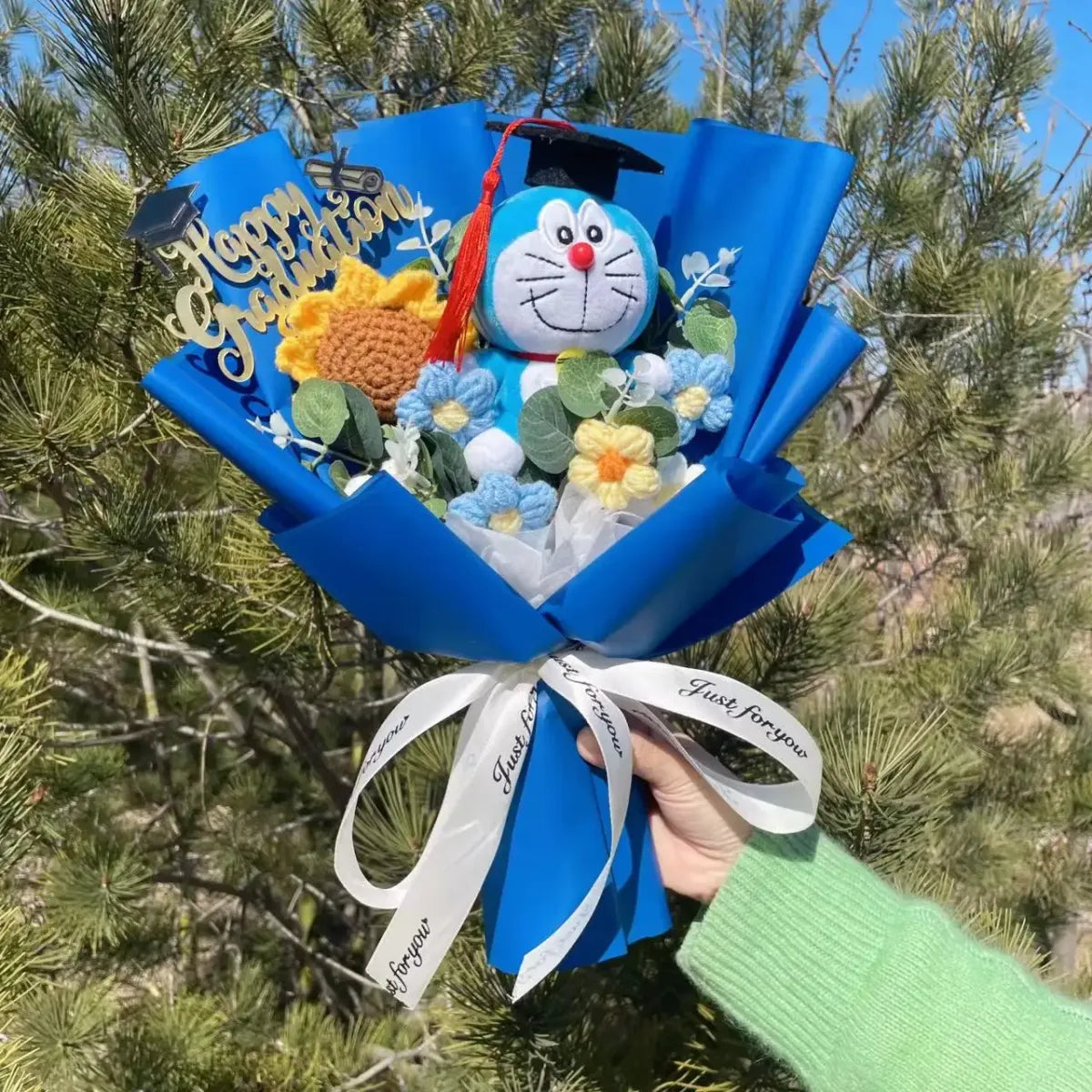 Kawaii Graduation Plush Bouquet – Cartoon Bear & Sunflower Gift Set - Plushies - Plushie - 20
