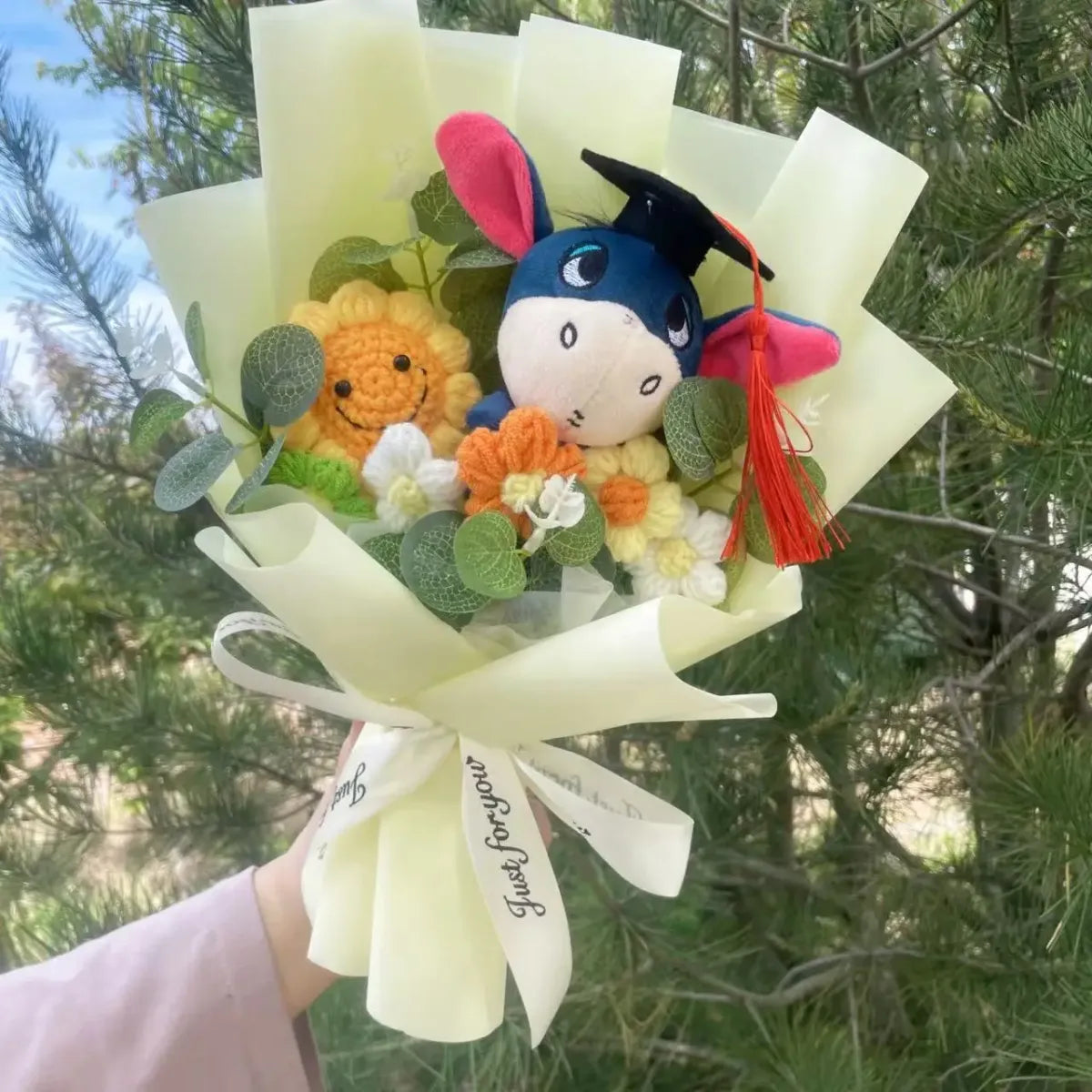 Kawaii Graduation Plush Bouquet – Cartoon Bear & Sunflower Gift Set - Plushies - Plushie - 21