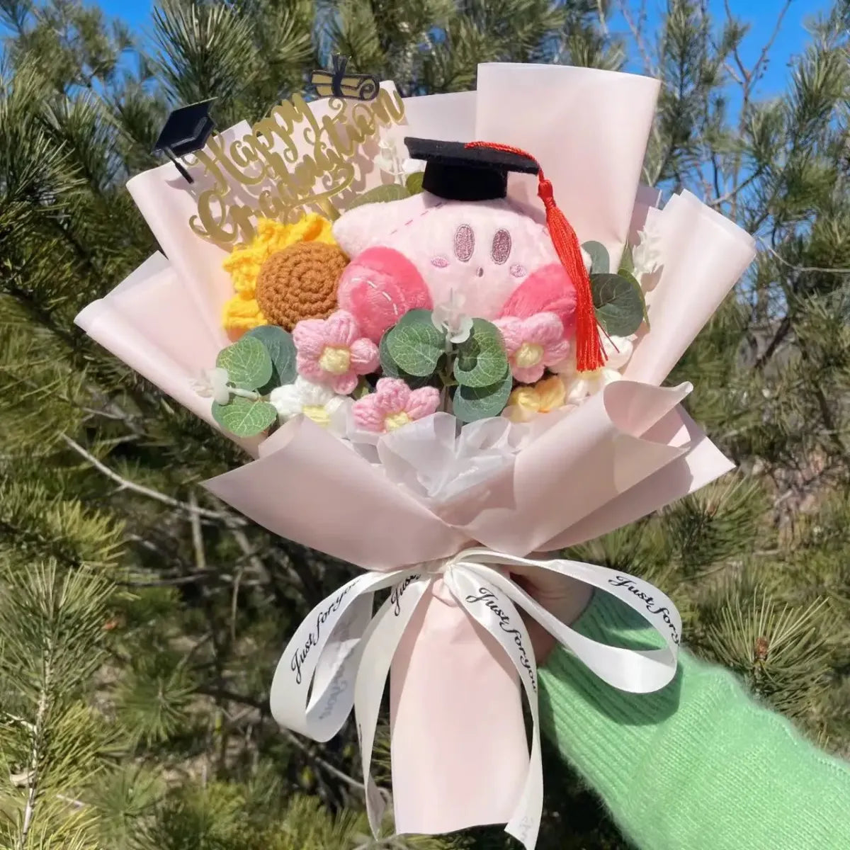 Kawaii Graduation Plush Bouquet – Cartoon Bear & Sunflower Gift Set - Plushies - Plushie - 11