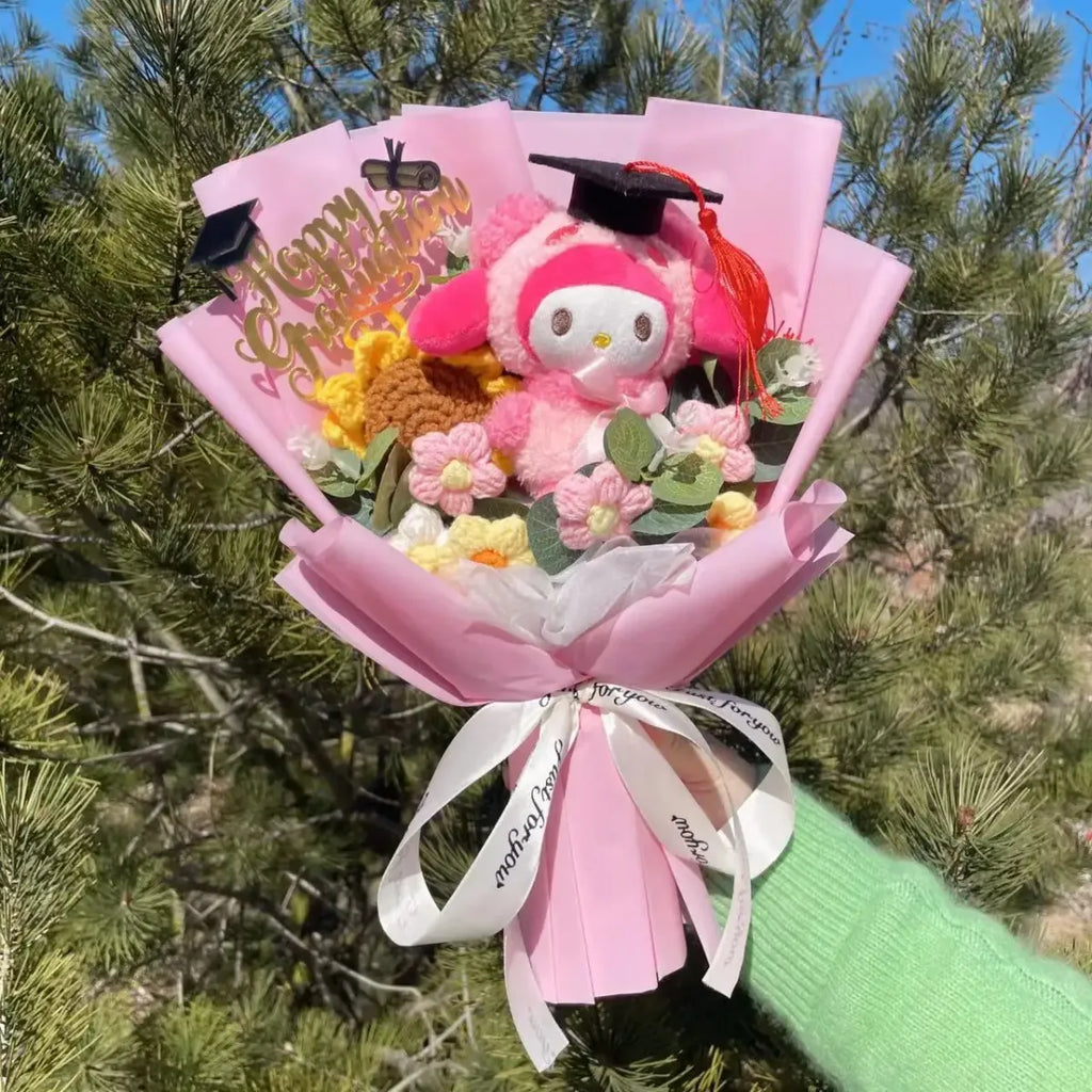 Kawaii Graduation Plush Bouquet – Cartoon Bear & Sunflower Gift Set - Plushies - Plushie - 19