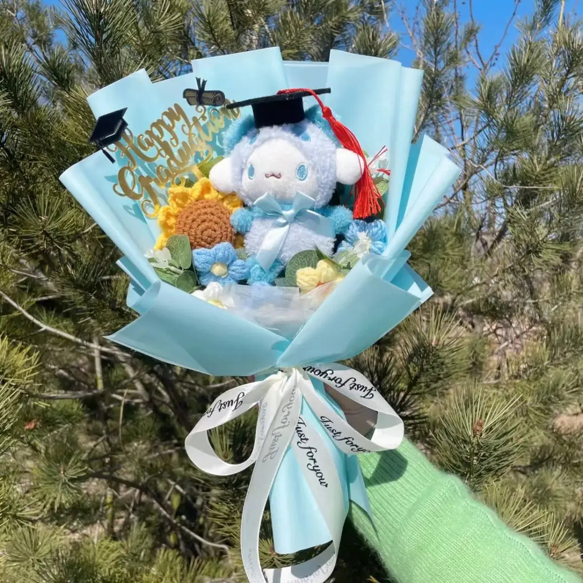 Kawaii Graduation Plush Bouquet – Cartoon Bear & Sunflower Gift Set - Plushies - Plushie - 6