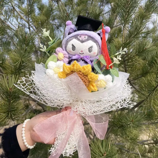 Kawaii Graduation Plush Bouquet – Cartoon Bear & Sunflower Gift Set - Plushies - Plushie - 2