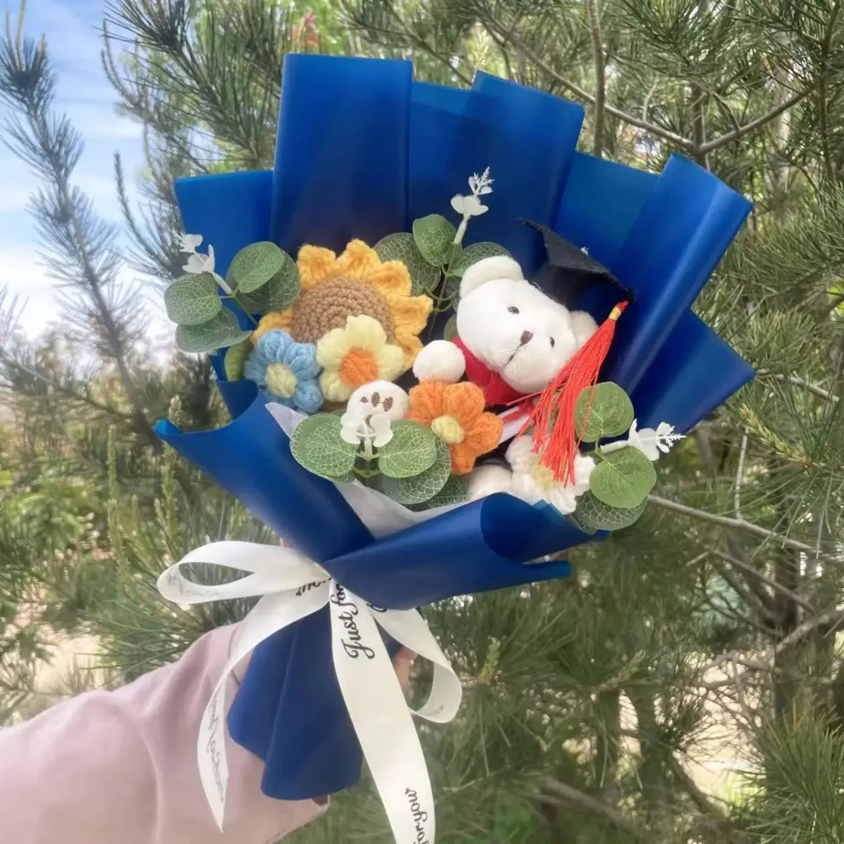 Kawaii Graduation Plush Bouquet – Cartoon Bear & Sunflower Gift Set - Plushies - Plushie - 9