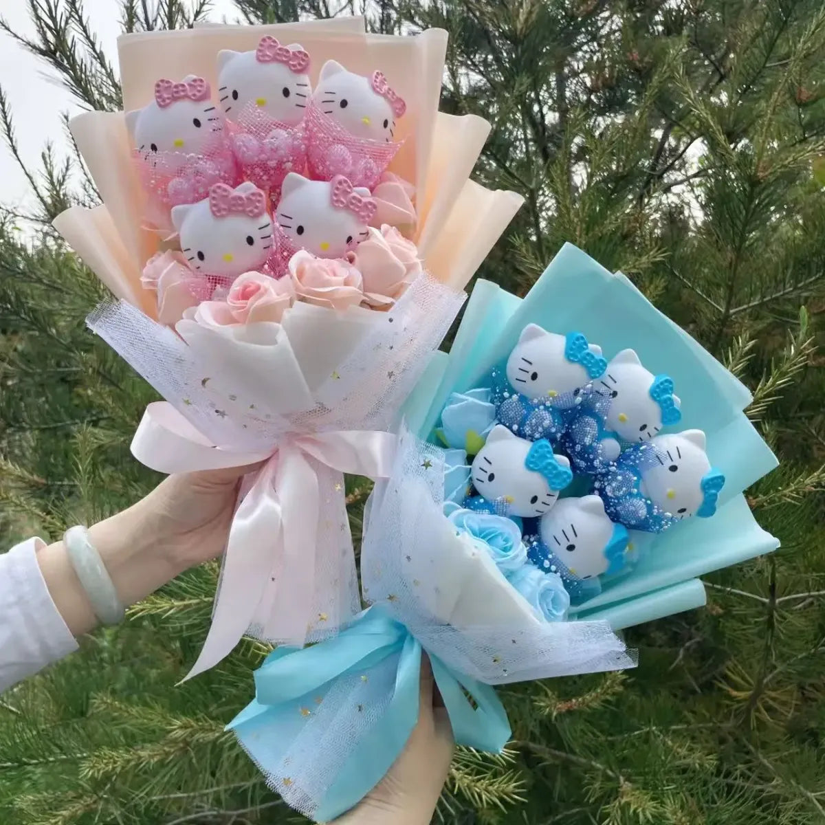 Kawaii Hello Kitty Plush Bouquet – Pink Red & Purple Valentine’s Gift - Harajuku Style - Plushie - 3