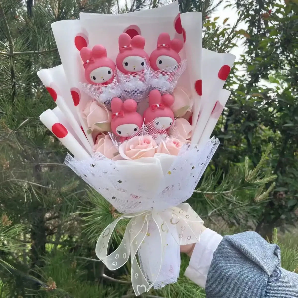 Kawaii Hello Kitty Plush Bouquet – Pink Red & Purple Valentine’s Gift - Harajuku Style - Plushie - 10