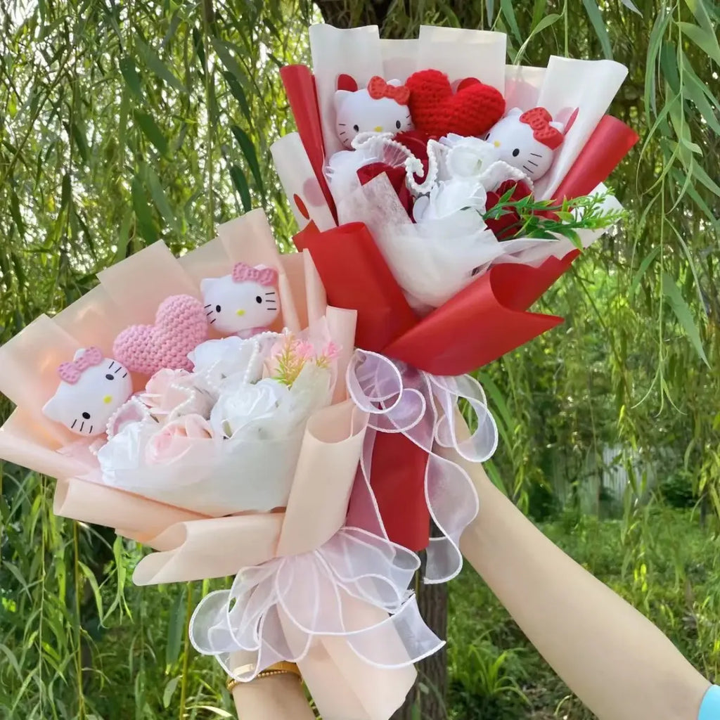 Kawaii Hello Kitty Plush Bouquet – Sanrio Flower Gift for Birthdays - Plushies - Plushie - 4
