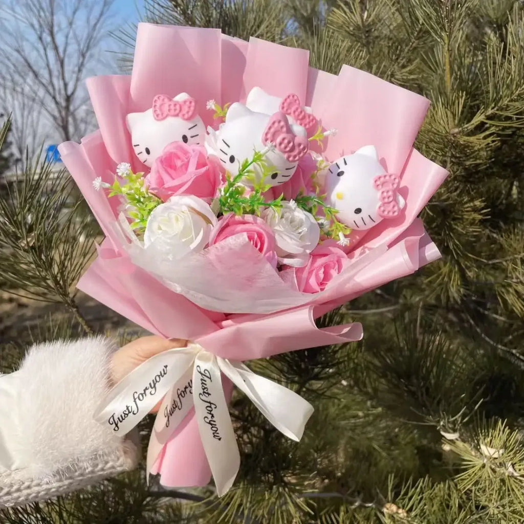 Kawaii Hello Kitty Plush Bouquet – Sanrio Flower Gift for Birthdays - Plushies - Plushie - 17