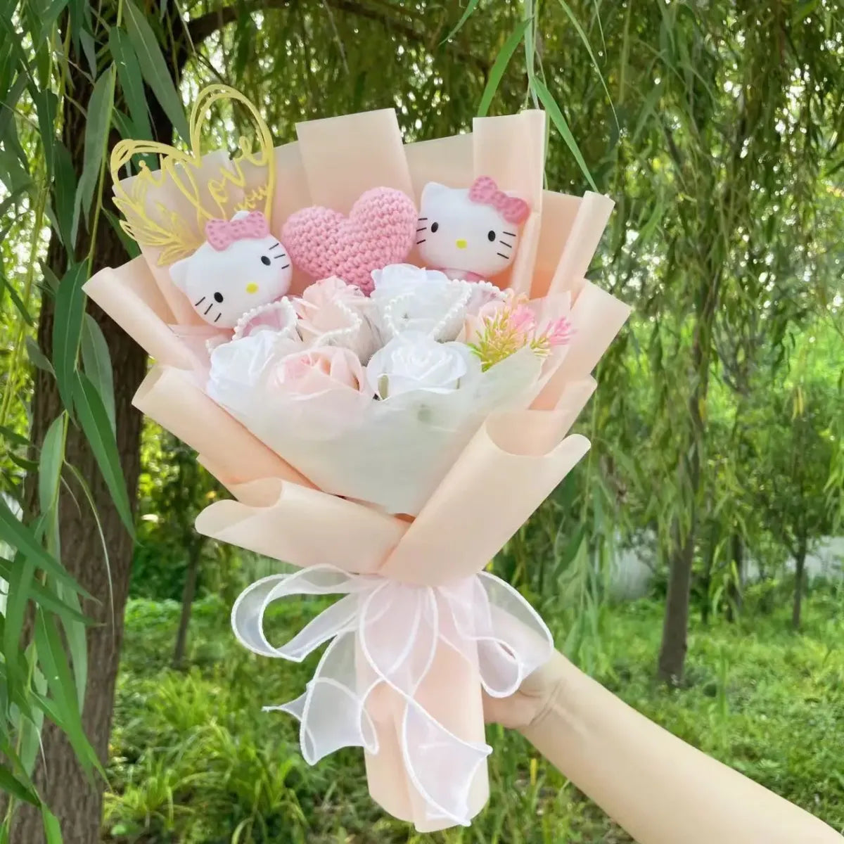 Kawaii Hello Kitty Plush Bouquet – Sanrio Flower Gift for Birthdays - Plushies - Plushie - 33