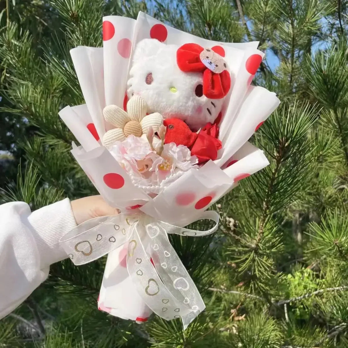 Kawaii My Melody & Hello Kitty Plush Bouquet – Sanrio Gift Flowers - Plushies - Plushie - 3