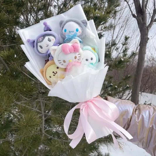 Kawaii Cinnamoroll & Kuromi Plush Bouquet – Sanrio Gift Flowers Set - Harajuku Style - Plushie - 2