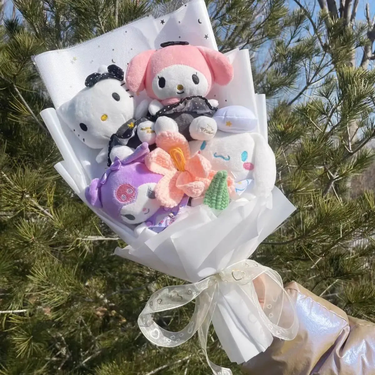 Kawaii Cinnamoroll & Kuromi Plush Bouquet – Sanrio Gift Flowers Set - Harajuku Style - Plushie - 3