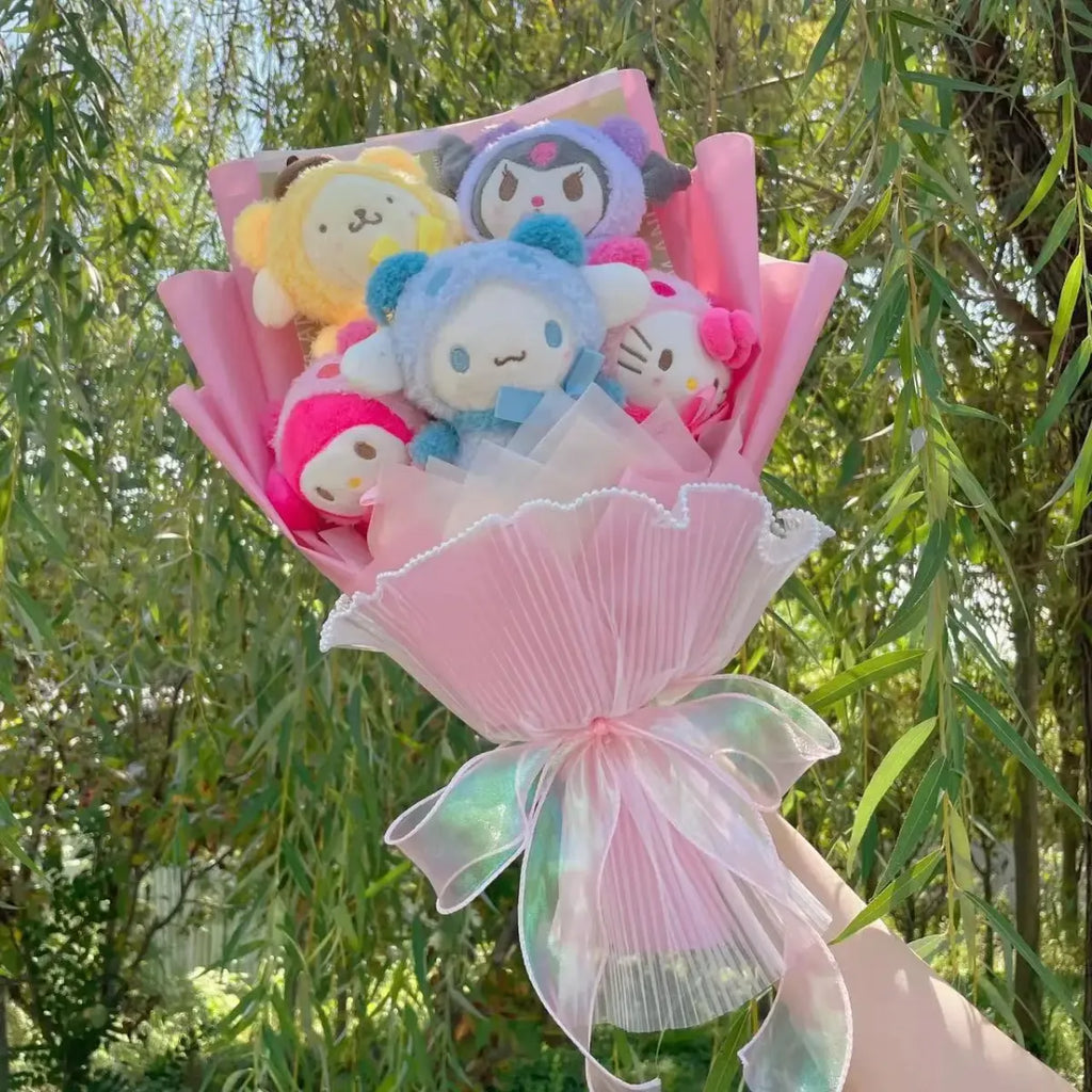 Kawaii Cinnamoroll & Kuromi Plush Bouquet – Sanrio Gift Flowers Set - Harajuku Style - Plushie - 9