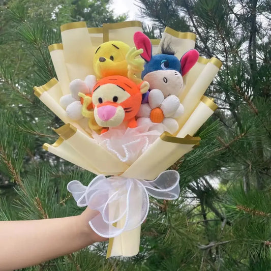 Winnie the Pooh Plush Bouquet – Handmade Gift with Eeyore & Tigger - Plushies - Plushie - 1