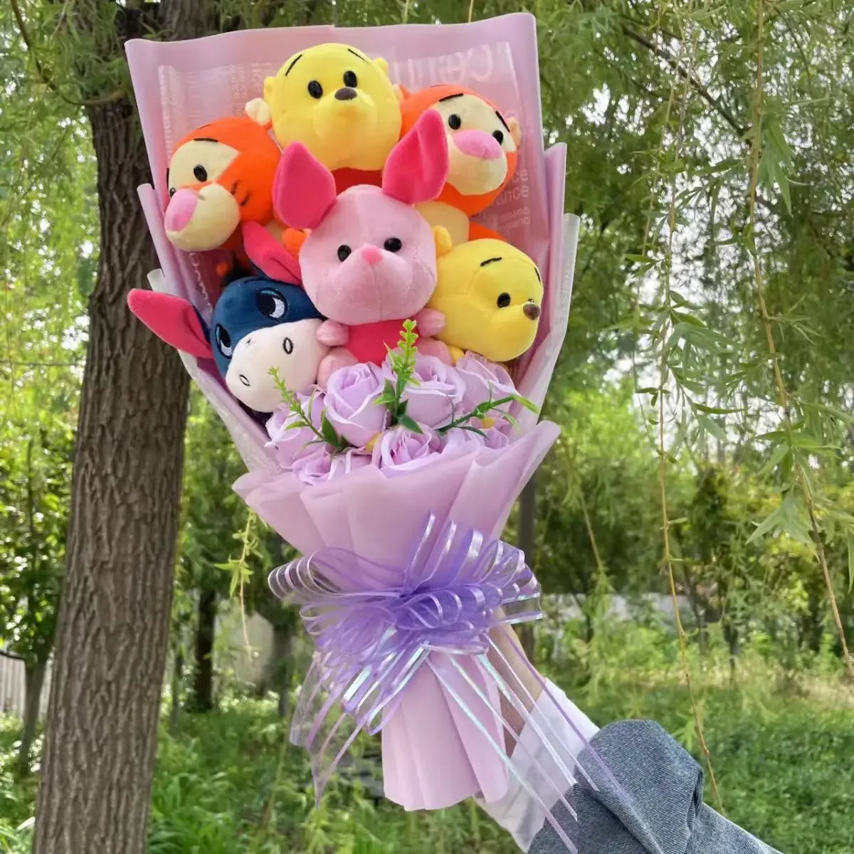 Winnie the Pooh Plush Bouquet – Handmade Gift with Eeyore & Tigger - Plushies - Plushie - 4