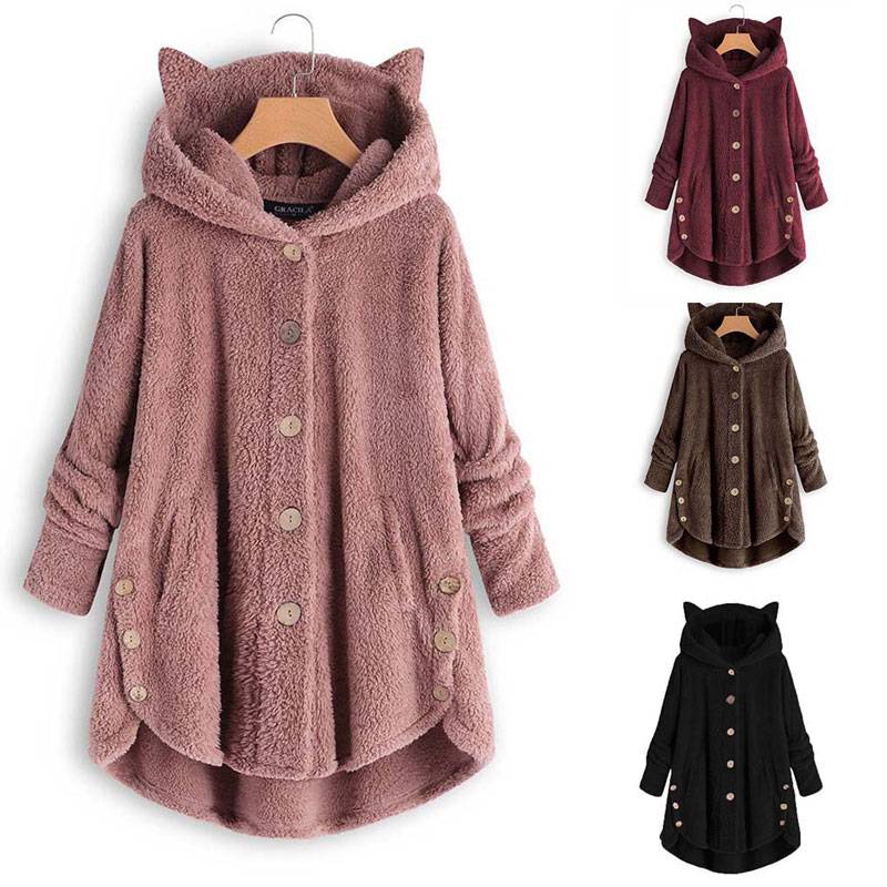 Women’s Plush Kawaii Coat - Women’s Clothing & Accessories - Shirts & Tops - 1 - 2024