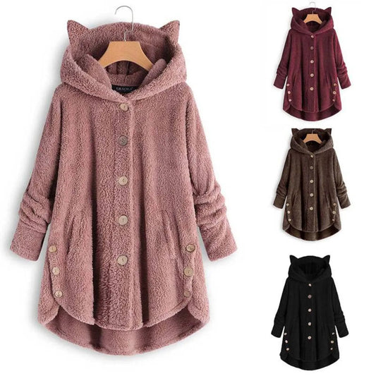Women’s Plush Kawaii Coat - Women’s Clothing & Accessories - 1