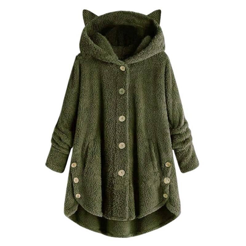 Women’s Plush Kawaii Coat - Green / XL - Women’s Clothing & Accessories - Shirts & Tops - 12 - 2024