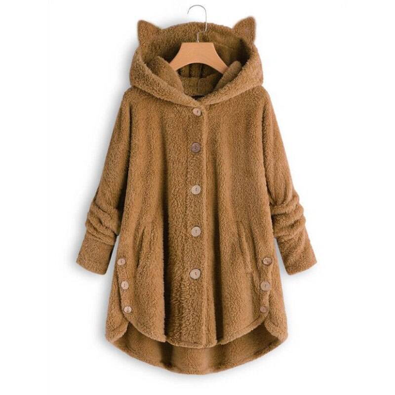 Women’s Plush Kawaii Coat - Light Brown / XL - Women’s Clothing & Accessories - Shirts & Tops - 13 - 2024